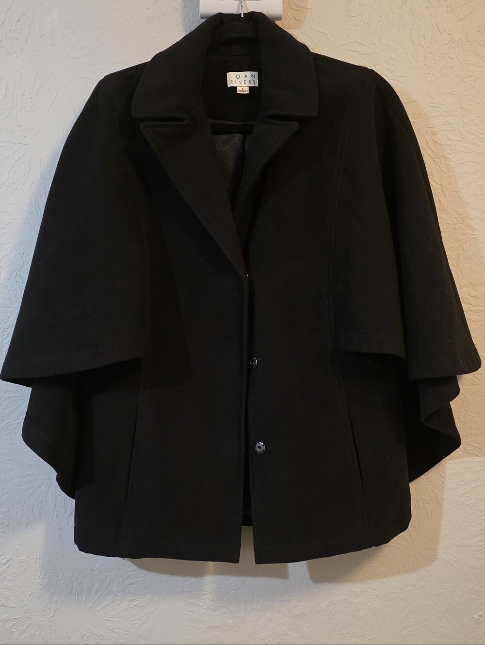 Vintage Joan Rivers Black Cape Coat S